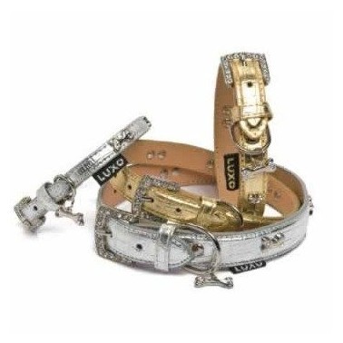 Collar luxo silver/gold para perro 2,5 x 70 cm