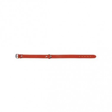 COLLAR CUERO ROJO PERRO PEQ.22-27CM