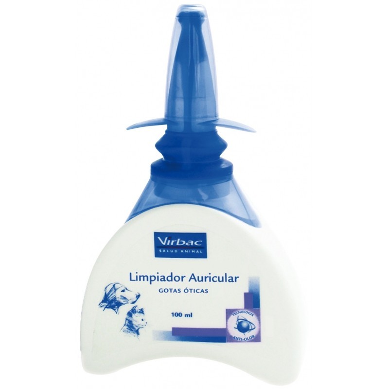 LIMPIADOR AURICULAR 100 ML VIRBAC Limpiador fisiológico auricular para perros y gatos.