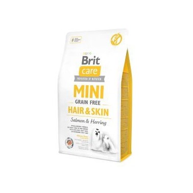 BRIT CARE GRAIN FREE MINI HAIR SKIN PERRO ADULTO CON SALMÓN Y ARENQUE 2Kg