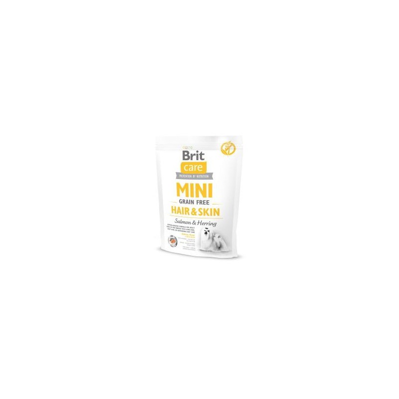 BRIT CARE GRAIN FREE MINI HAIR SKIN PERRO ADULTO CON SALMÓN Y ARENQUE 400g