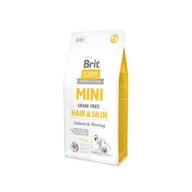 BRIT CARE GRAIN FREE MINI HAIR SKIN PERRO ADULTO CON SALMÓN Y ARENQUE 7Kg