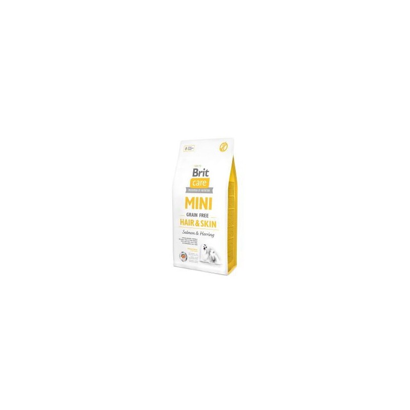 BRIT CARE GRAIN FREE MINI HAIR SKIN PERRO ADULTO CON SALMÓN Y ARENQUE 7Kg