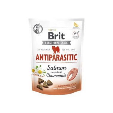 BRIT CARE SNACK ANTIPARASITARIO PERRO ADULTO CON SALMÓN 10 UNIDADES DE 150g