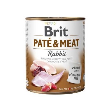 BRIT PATÉ & MEAT PERRO ADULTO CON CONEJO DE 800g