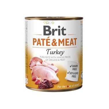 BRIT PATÉ & MEAT PERRO ADULTO CON PAVO LATA DE 800g