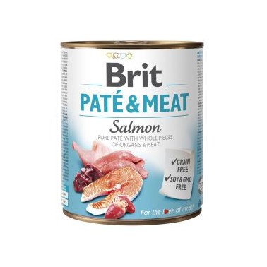 BRIT PATÉ & MEAT PERRO ADULTO CON SALMÓN LATA DE 800g