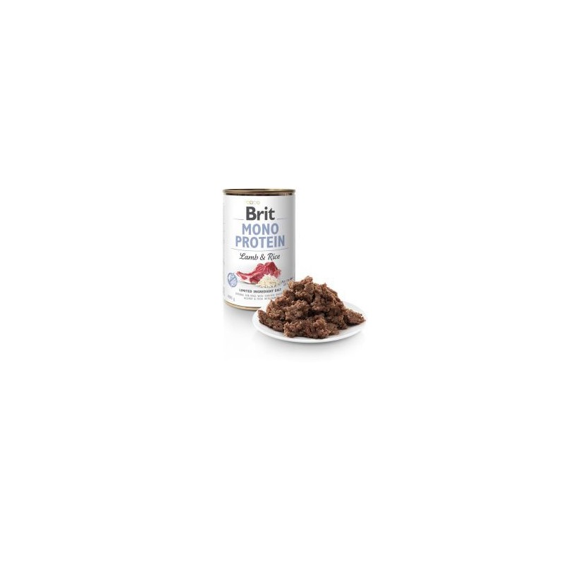 BRIT MONO PROTEIN CON CORDERO Y ARROZ LATA DE 400g