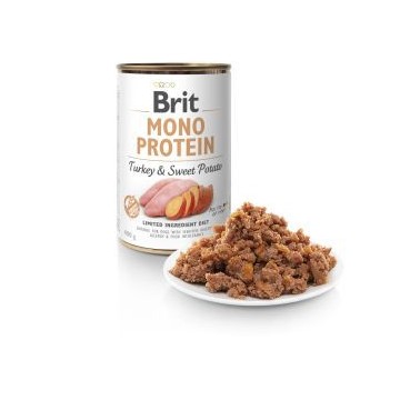 BRIT MONO PROTEIN CON PAVO Y BONIATO LATA DE 400g