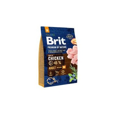 BRIT PREMIUM BY NATURE PERRO ADULTO RAZA MEDIANA CON POLLO 3Kg