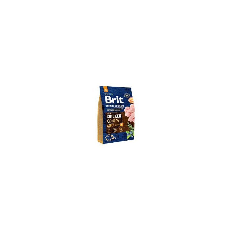 BRIT PREMIUM BY NATURE PERRO ADULTO RAZA MEDIANA CON POLLO 3Kg