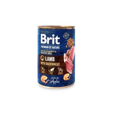 BRIT PREMIUM BY NATURE PERRO ADULTO CON CORDERO Y ALFORFÓN LATA DE 400g