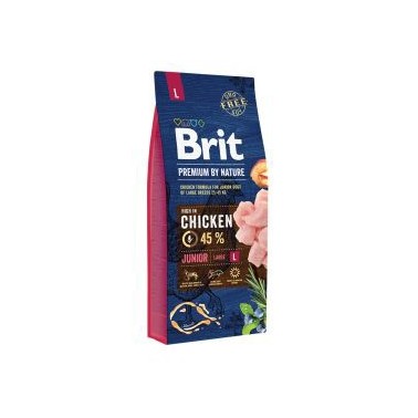 BRIT PREMIUM BY NATURE PERRO JUNIOR RAZA GRANDE CON POLLO 15Kg