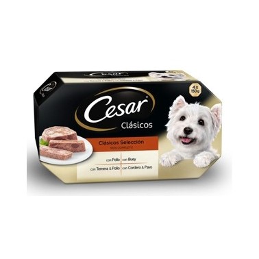 CESAR CLÁSICO PERRO MULTIPACK SELECCIÓN EN PATÉ DE 4 TARRINAS DE 150g