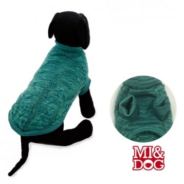 MI&DOG JERSEY TRENZADO TURQUESA T-40