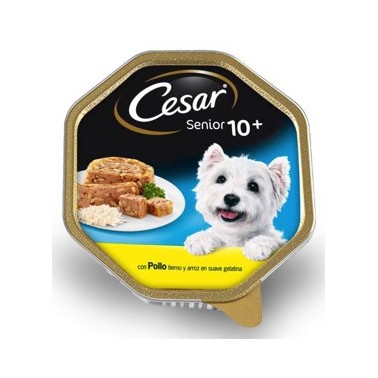 CESAR PERRO SENIOR CON POLLO Y ARROZ GELATINA  TARRINA DE 150g