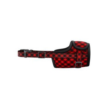 BOZAL NYLON WAUDOG CUADROS ROJOS T-2