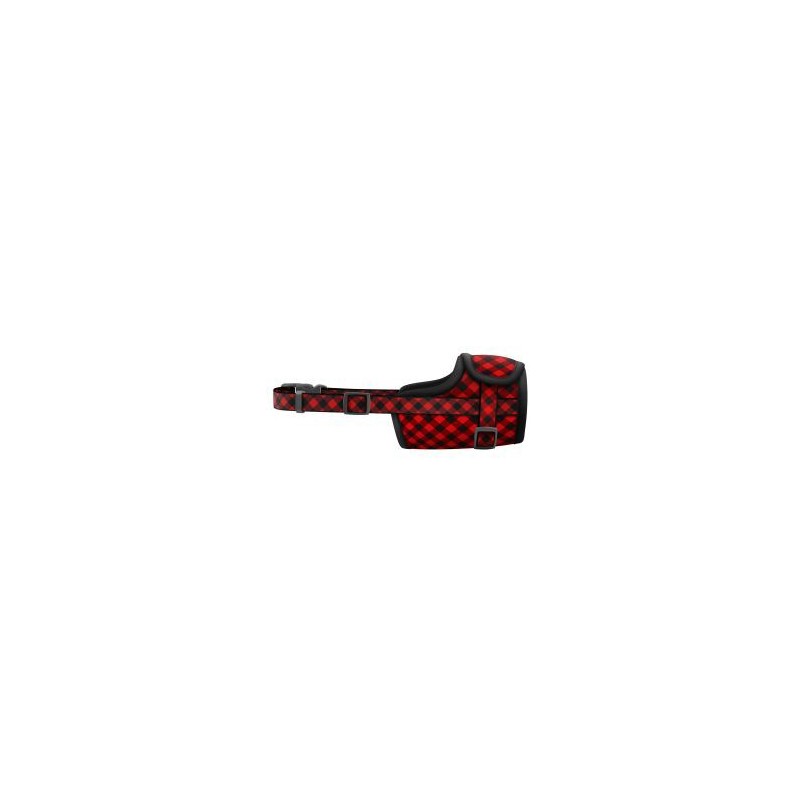 BOZAL NYLON WAUDOG CUADROS ROJOS T-3