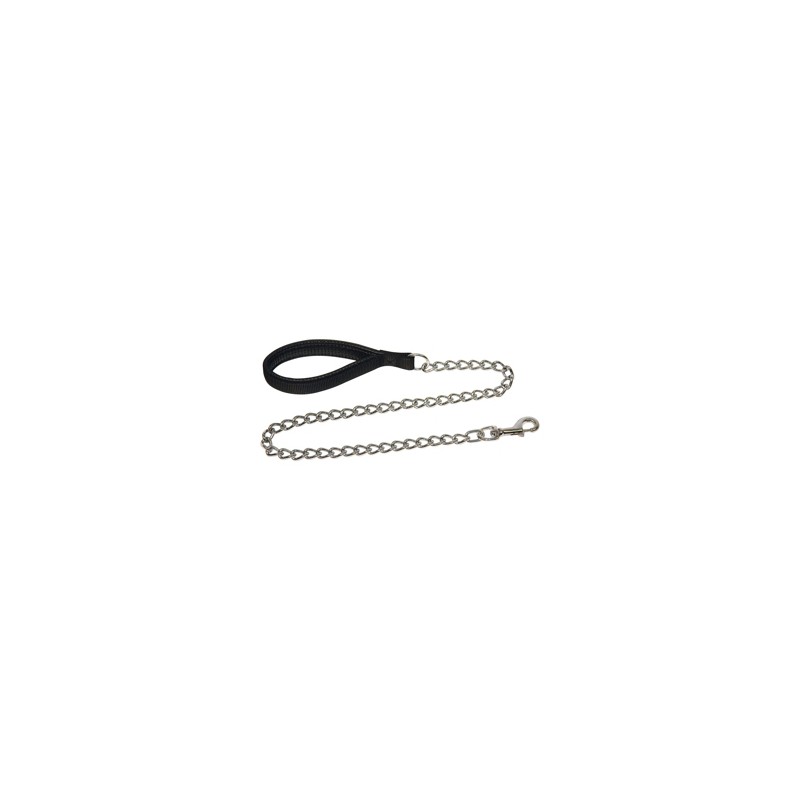 CADENA PERRO MIAMI CUERO NEGRO ANCHO 18mm LONGITUD 100cm