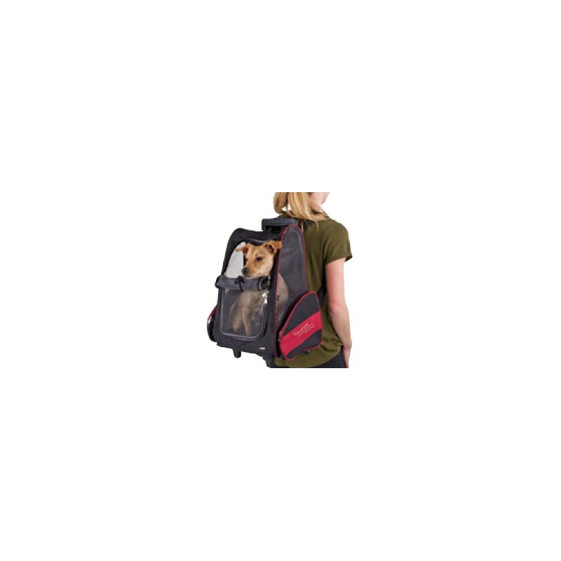 TROLLEY VACACIONES PERRO NEGRO Y ROJO 42x25x55X103cm