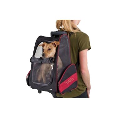 TROLLEY VACACIONES PERRO NEGRO Y ROJO 42x25x55X103cm