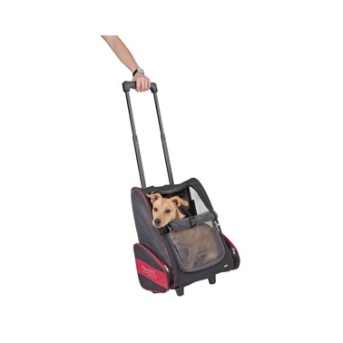 TROLLEY VACACIONES PERRO NEGRO Y ROJO 42x25x55X103cm