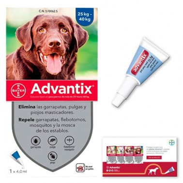 Advantix+ 25 Kg Pipetas para perros Antiparasitario Externo