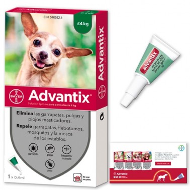 Advantix 1-4 Kg Pipetas para perros Antiparasitario Externo