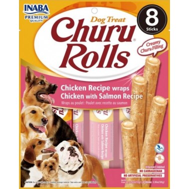 CHURU DOG ROLLS POLLO CON SALMON 8 X 12 GR