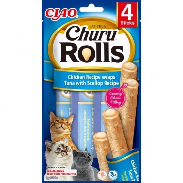 CHURU CAT ROLLS ATUN CON VIEIRA 4 X 10 GR