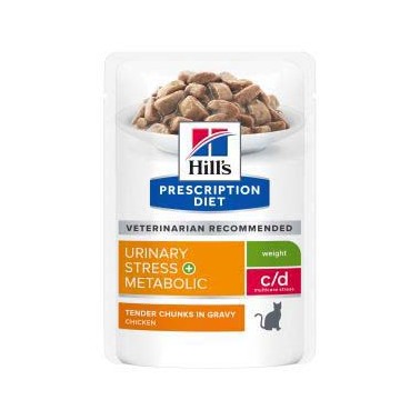 HILL'S PRESCRIPTION DIET GATO ADULTO C/D METABOLIC + URINARY STRESS CON POLLO DE 85g