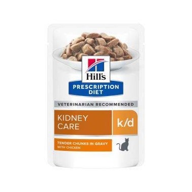 HILL'S PRESCRIPTION DIET GATO ADULTO K/D KIDNEY CARE POUCH CON POLLO DE 85g