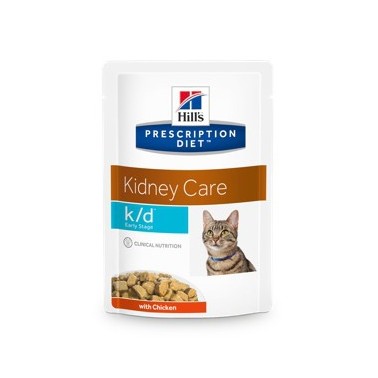 HILL'S PRESCRIPTION DIET GATO ADULTO K/D KIDNEY CARE EARLY STAGE POUCH CON POLLO DE 85g