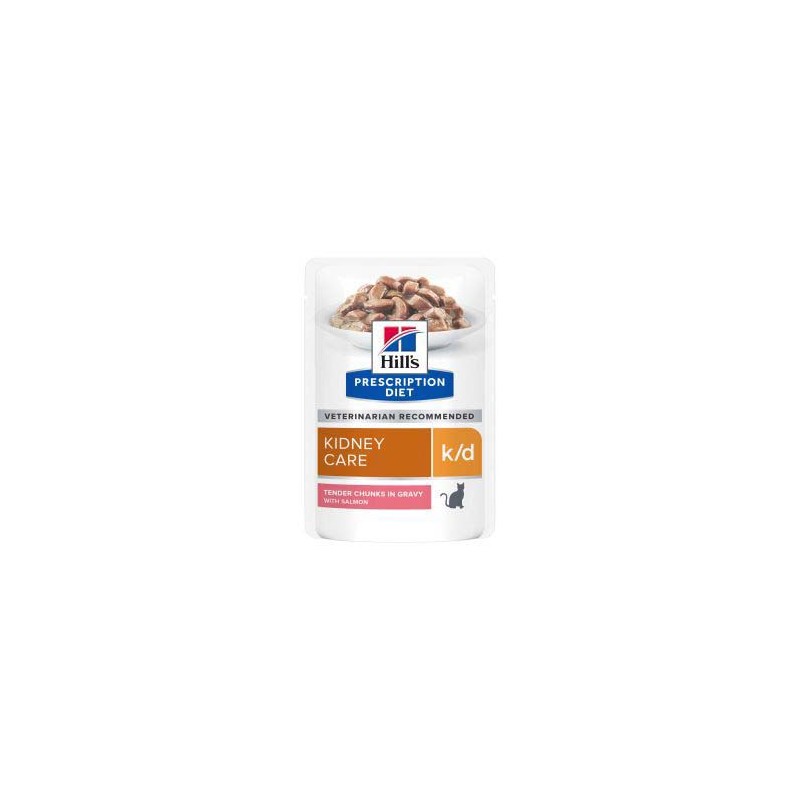 HILL'S PRESCRIPTION DIET GATO ADULTO K/D KIDNEY CARE POUCH CON SALMÓN DE 85g