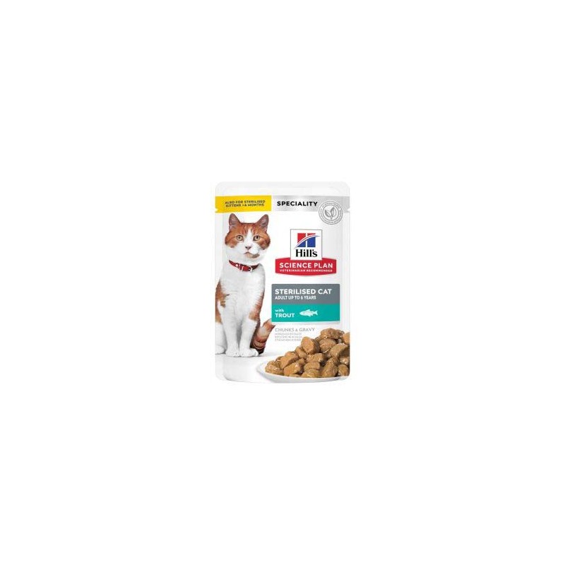 HILL'S SCIENCE PLAN GATO ADULT STERILISED POUCH CON TRUCHA DE 85g