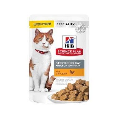 HILL'S SCIENCE PLAN GATO ADULTO POUCH STERILISED YOUNG CON POLLO DE 85g