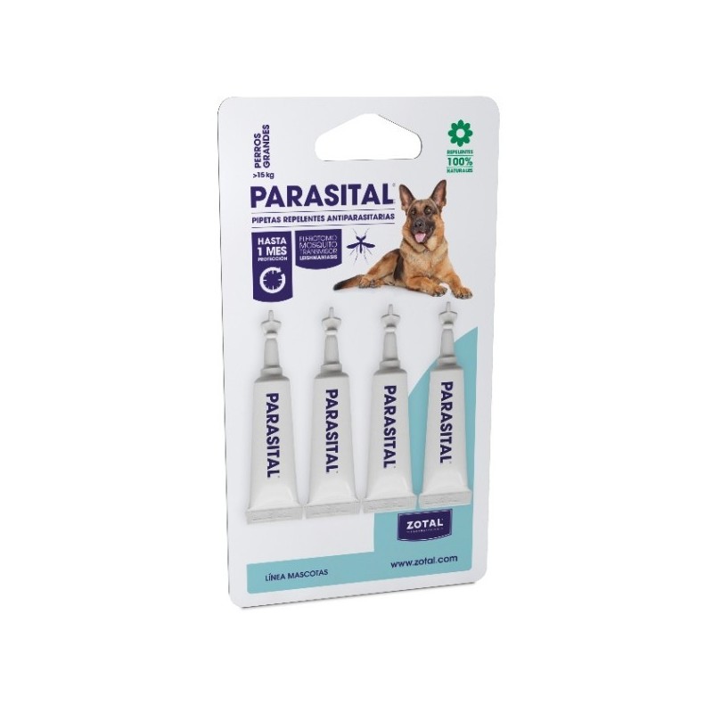 PARASITAL PIPETAS PERROS +25 kg 4 pipetas Antiparasitario Externo