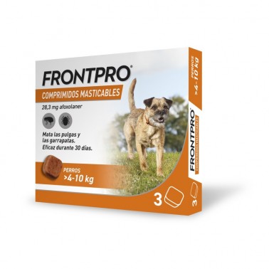 FRONTPRO 28 MG COMP MAST PERROS 4-10 KG 3 COMP