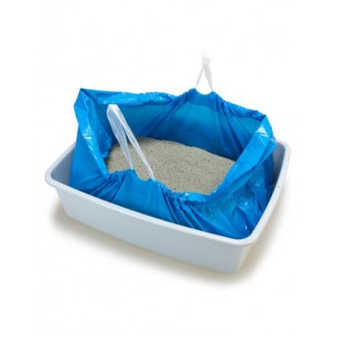 Rollo 8 bolsas para areneros grandes - higiene gatos - 50 x 38 cm