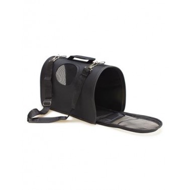 Transportín negro para pequeñas mascotas - talla L - 52 x 28 x 29 cm