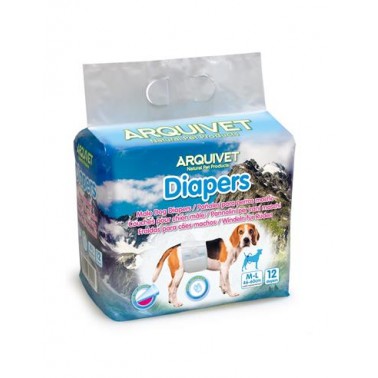 Pañales para Perros Macho - Talla M-L 46-60cm - 12 unidades