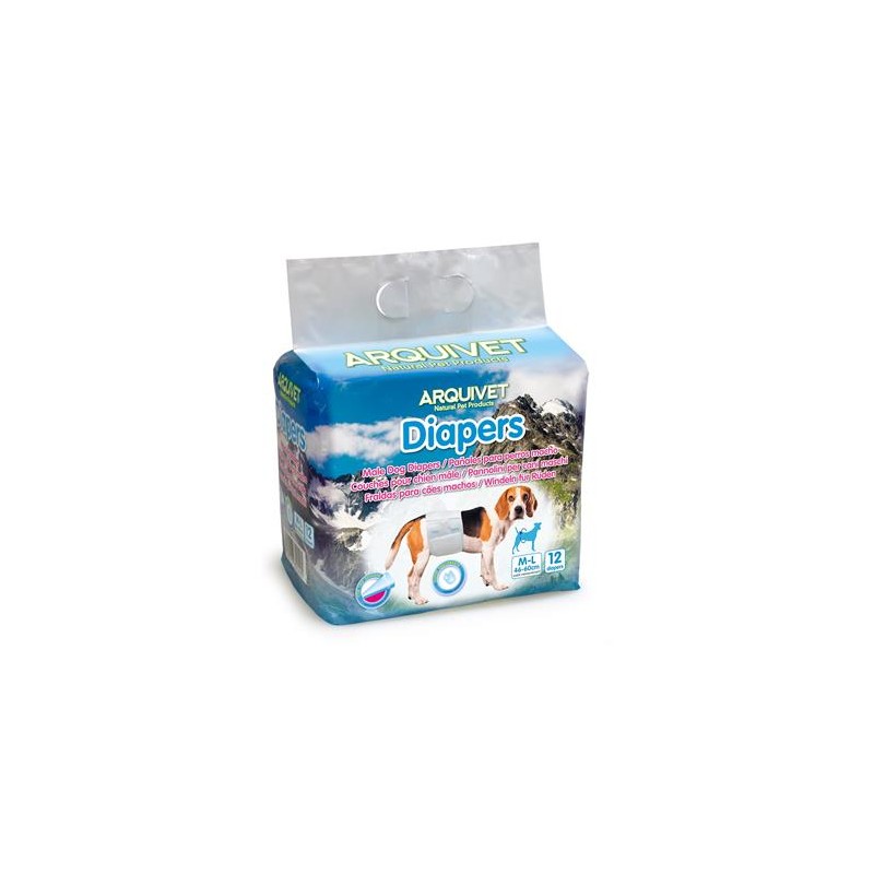 Pañales para Perros Macho - Talla M-L 46-60cm - 12 unidades