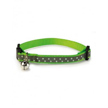 Collar gato reflectante verde