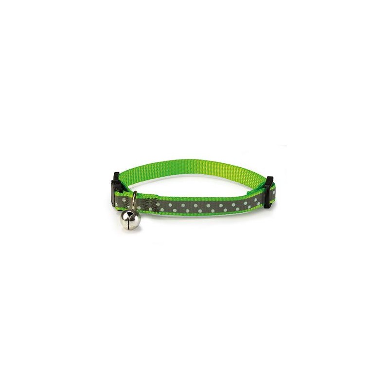 Collar gato reflectante verde