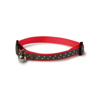 Collar gato reflectante rojo