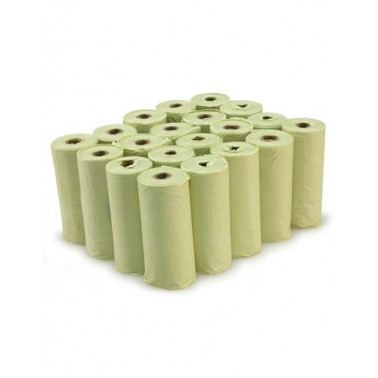 Bolsas de recambio Bio Compostables para excrementos de perro (20 rollos x 15 bolsas) - Accesorios caninos