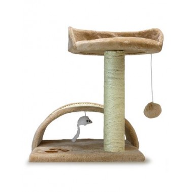 Rascador con poste y arco beige