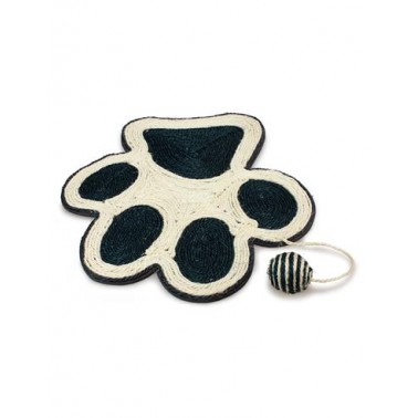 Rascador huella negro con bola - para gatos - 40 x 36 cm