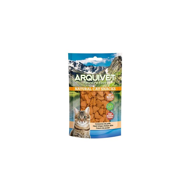 Corazones de pollo 50 gr - Snacks 100% naturales para gatos - Alimento complementario para felinos