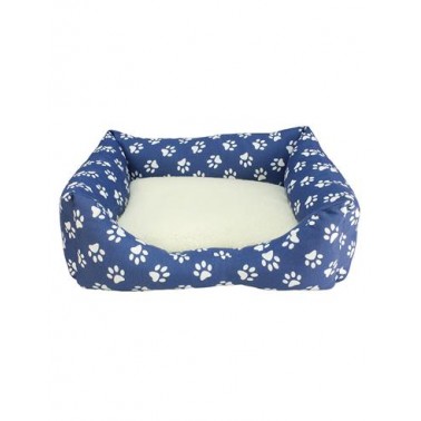 Cama "Azul con huellas blancas" - 70 x 55 x 19 cm